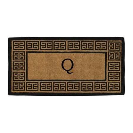 Monogram Door Mat, Natural, Black, 36 in W x 72 in L